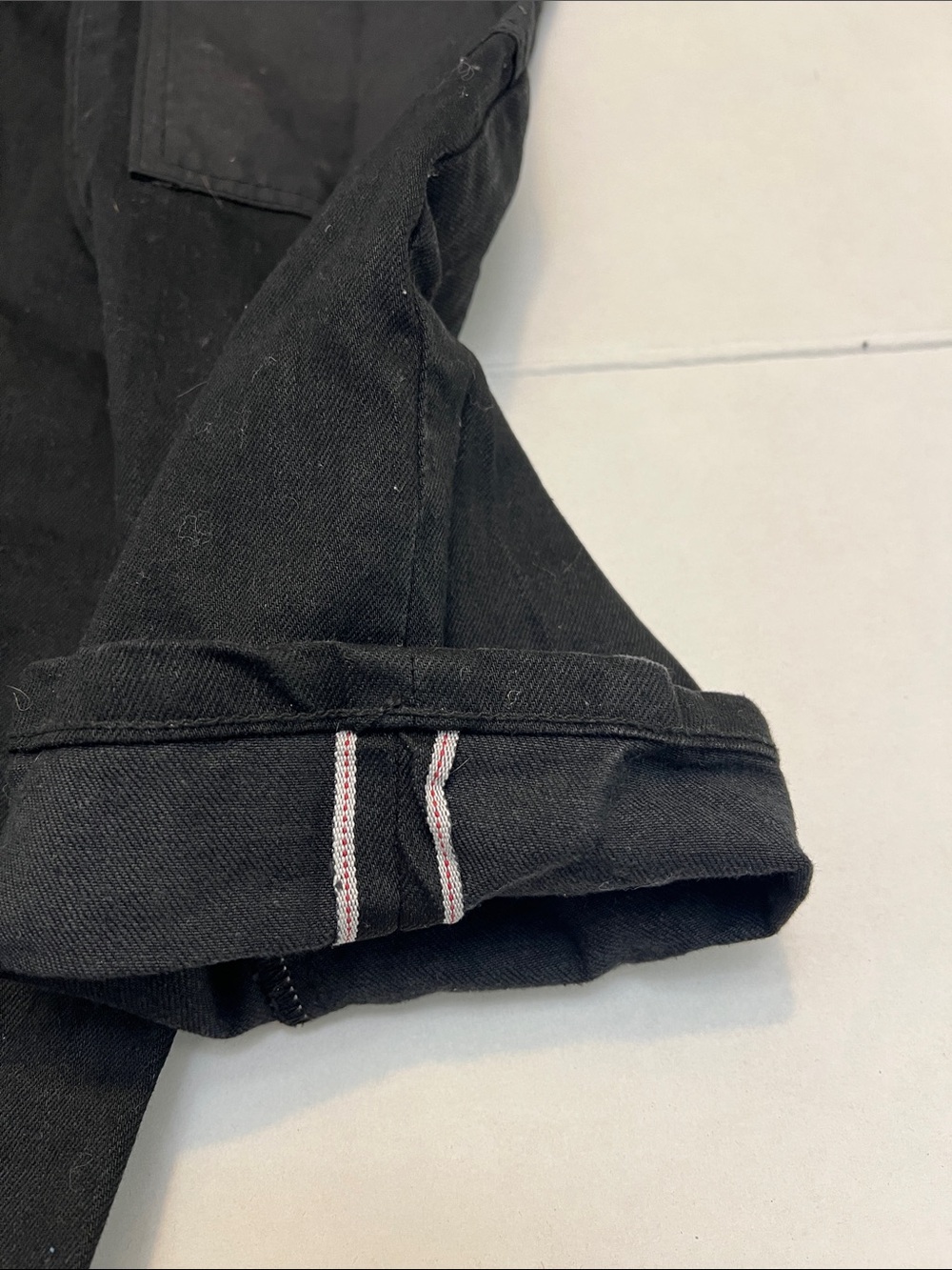 SCHAEFFER’S GARMENT HOTEL MADE IN USA RARE BLACK DOUBLE KNEE JEANS 34x35 - Picture 14 of 16